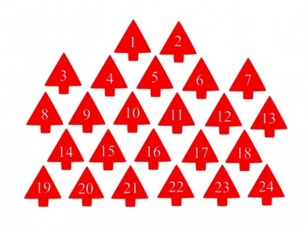 Adventskalenderzahlen Bügelbild